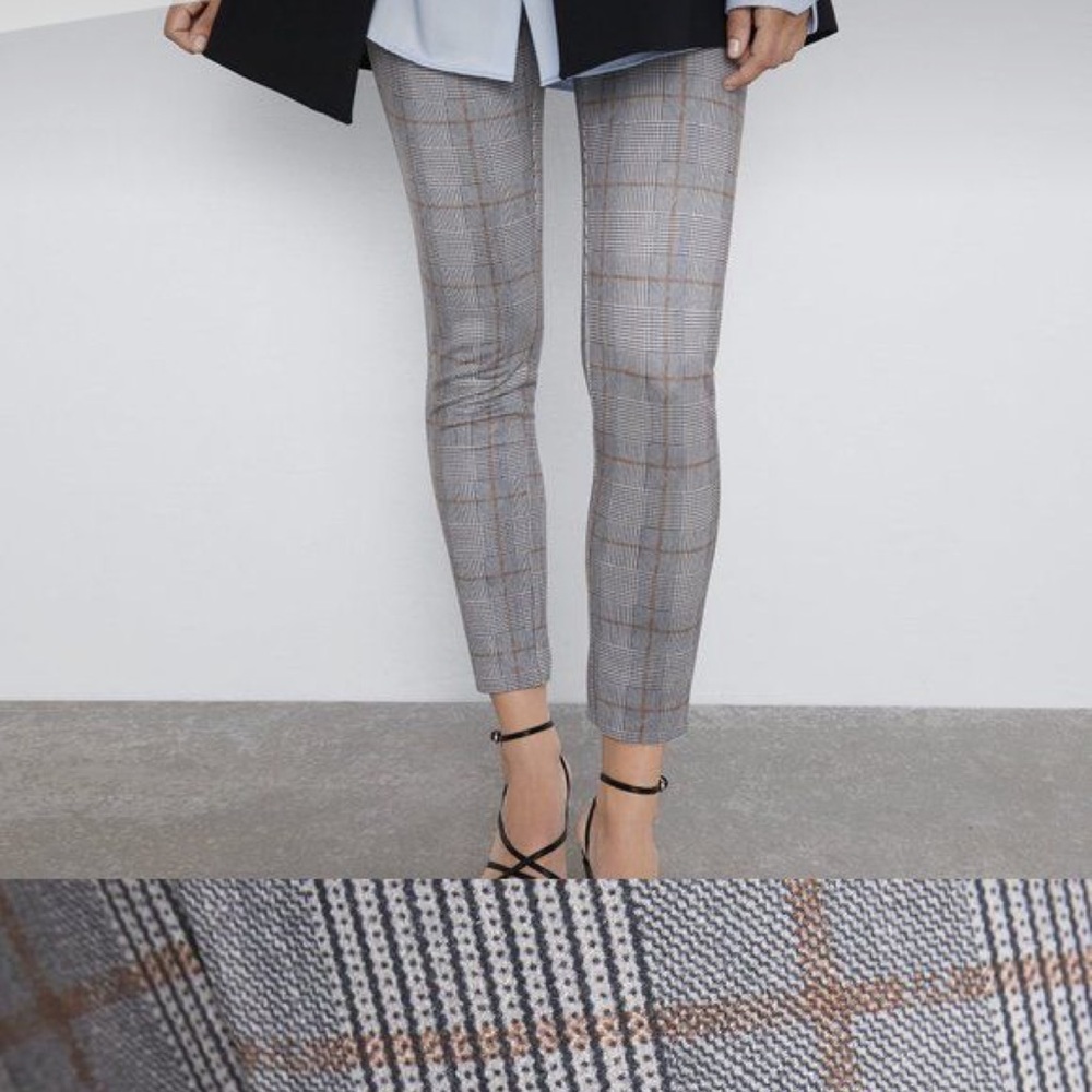 Zara High Waisted Plaid Leggings